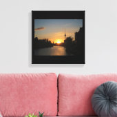 Canvas Berlijn Duitsland Skyline Night Fernsehturm (Insitu (Woonkamer))