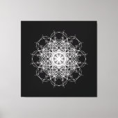 Canvas, Black White Kaleidoscope Mandala Art Canvas Afdruk (Voorkant)