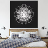 Canvas, Black White Kaleidoscope Mandala Art Canvas Afdruk (Insitu (Slaapkamer))