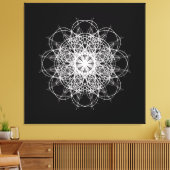Canvas, Black White Kaleidoscope Mandala Art Canvas Afdruk (Insitu (Woonkamer))