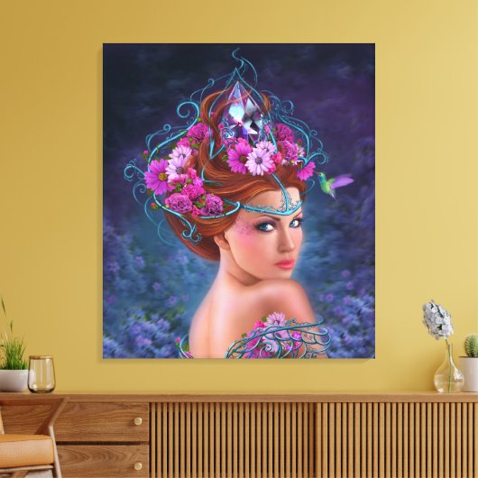 Canvas Bloem koningin (Insitu (Woonkamer))