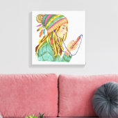 Canvas Boho Pet Meisje (Insitu (Woonkamer))