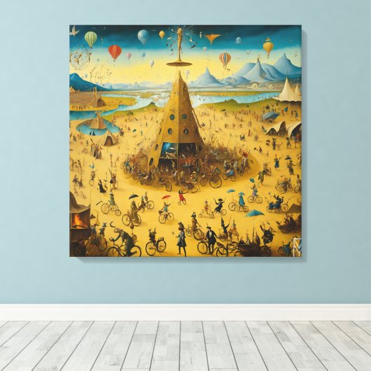 Canvas Bosch and the Chaos of Burning Man (Insitu (Houten vloer))