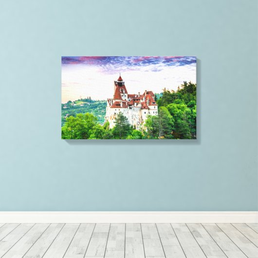 Canvas Bran Castle Afdruk (Insitu (Houten vloer))
