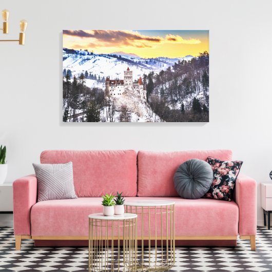 Canvas Bran Castle Afdruk (Insitu (Woonkamer))