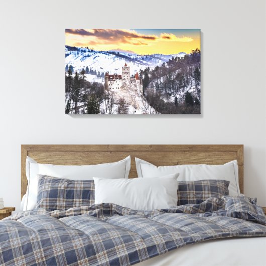 Canvas Bran Castle Afdruk (Insitu (Slaapkamer))