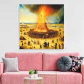 Canvas Burning Man in Boschian Vision (Insitu (Woonkamer))