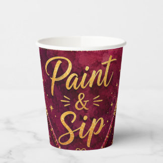 Canvas & Cabernet Paint and Sip-bekers Papieren Bekers