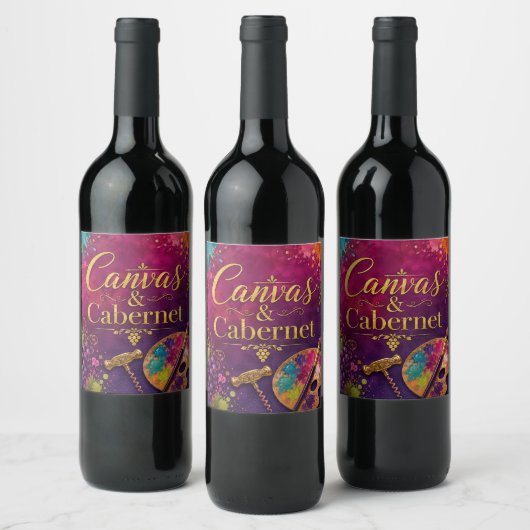 Canvas & Cabernet Schilder- en Sfeerfeest | Kleurr Wijn Etiket (Flessen)