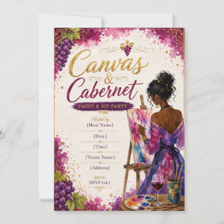 Canvas & Cabernet Schilderen en Drink Uitnodiging
