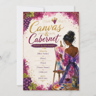 Canvas & Cabernet Schilderen en Drink Uitnodiging