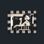 Canvas  Cafe Art Deco Streep Zwart Zilver<br><div class="desc">Canvas  Cafe Art Deco Streep Zwart Zilveren Wandkunst</div>