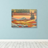 Canvas Canvas Beer Canvas in Canadees landschap (Insitu (Houten vloer))