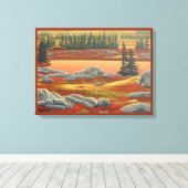 Canvas Canvas Beer Canvas in Canadees landschap Afdruk (Insitu (Houten vloer))