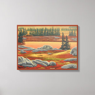 Canvas Canvas Beer Canvas in Canadees landschap Afdruk