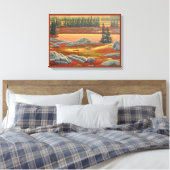 Canvas Canvas Beer Canvas in Canadees landschap Afdruk (Insitu (Slaapkamer))