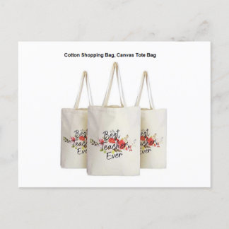 Canvas Canvas tas Calico Bag Logo Print Shopping B Briefkaart