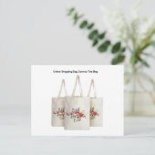 Canvas Canvas tas Calico Bag Logo Print Shopping B Briefkaart (Staand voorkant)