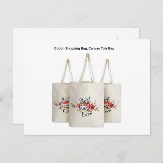 Canvas Canvas tas Calico Bag Logo Print Shopping B Briefkaart (Voorkant / Achterkant)