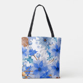 Canvas Canvas tas, Canvas tas met bloemenprint, (Achterkant)