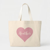 Canvas Canvas tas Trendy roze hart gepersonaliseer (Voorkant)