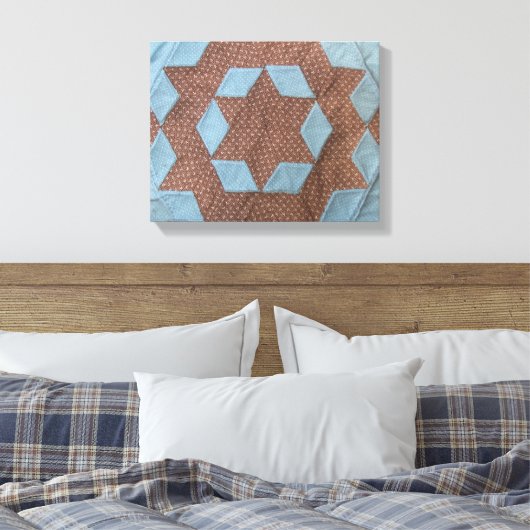 Canvas - Castle Quilt Pattern Afdruk (Insitu (Slaapkamer))