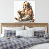 Canvas Cheetah Spelen Videogames Kunst voor Kinder (Insitu (Slaapkamer))