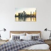Canvas - Chicago Skyline in Illinois op Sunset Afdruk (Insitu (Slaapkamer))