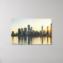 Canvas - Chicago Skyline in Illinois op Sunset