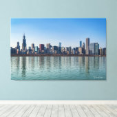 Canvas - Chicago Skyline Lake Michigan Illinois (Insitu (Houten vloer))