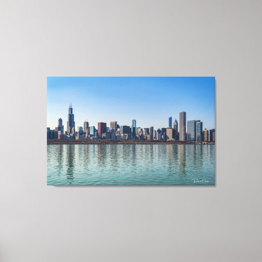 Canvas - Chicago Skyline Lake Michigan Illinois (Voorkant)