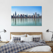 Canvas - Chicago Skyline Lake Michigan Illinois Afdruk (Insitu (Slaapkamer))