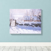 Canvas Claude Monet De ekster Winter Landschap Afdruk (Insitu (Houten vloer))