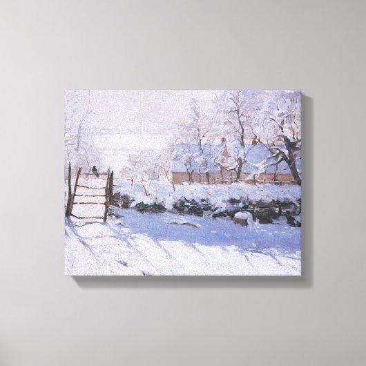 Canvas Claude Monet De ekster Winter Landschap Afdruk (Voorkant)