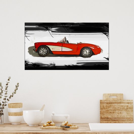Canvas Corvette Poster (Keuken)