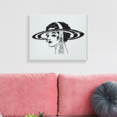 Canvas (Dame met Pet) Afdruk (Insitu (Woonkamer))