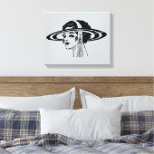 Canvas (Dame met Pet) Afdruk (Insitu (Slaapkamer))