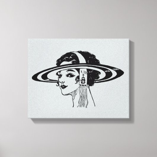 Canvas (Dame met Pet) Afdruk (Voorkant)