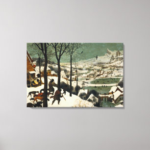 Canvas De jagers in de sneeuw Pieter Bruegel Afdruk