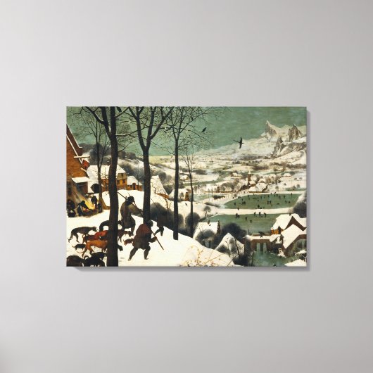 Canvas De jagers in de sneeuw Pieter Bruegel Afdruk (Voorkant)