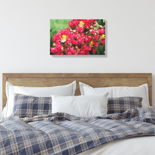 Canvas drukt de rode kruis van het bloem af (Insitu (Slaapkamer))