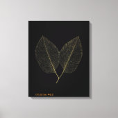 Canvas Elegant Goud Botanisch blad Noir Decor Afdruk (Voorkant)