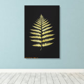 Canvas Elegant Gouden Varensblad Botanisch Decor Afdruk (Insitu (Houten vloer))