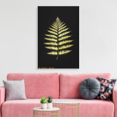 Canvas Elegant Gouden Varensblad Botanisch Decor Afdruk (Insitu (Woonkamer))