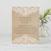 Canvas en Lace Effect bruiloft uitnodigingen (Staand voorkant)