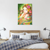 Canvas Fantasie Mooie fee vrouw met bloemen (Insitu (Slaapkamer))