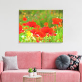 Canvas Fijne Kunst Prints Bloem Rode Klaprozen Blo (Insitu (Woonkamer))