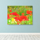 Canvas Fine Art Prints Floral Red Poppies Flowers (Insitu (Houten vloer))