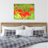 Canvas Fine Art Prints Floral Red Poppies Flowers (Insitu (Slaapkamer))
