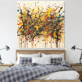 Canvas Fury of the Waters: Pollock in RS Afdruk (Insitu (Slaapkamer))